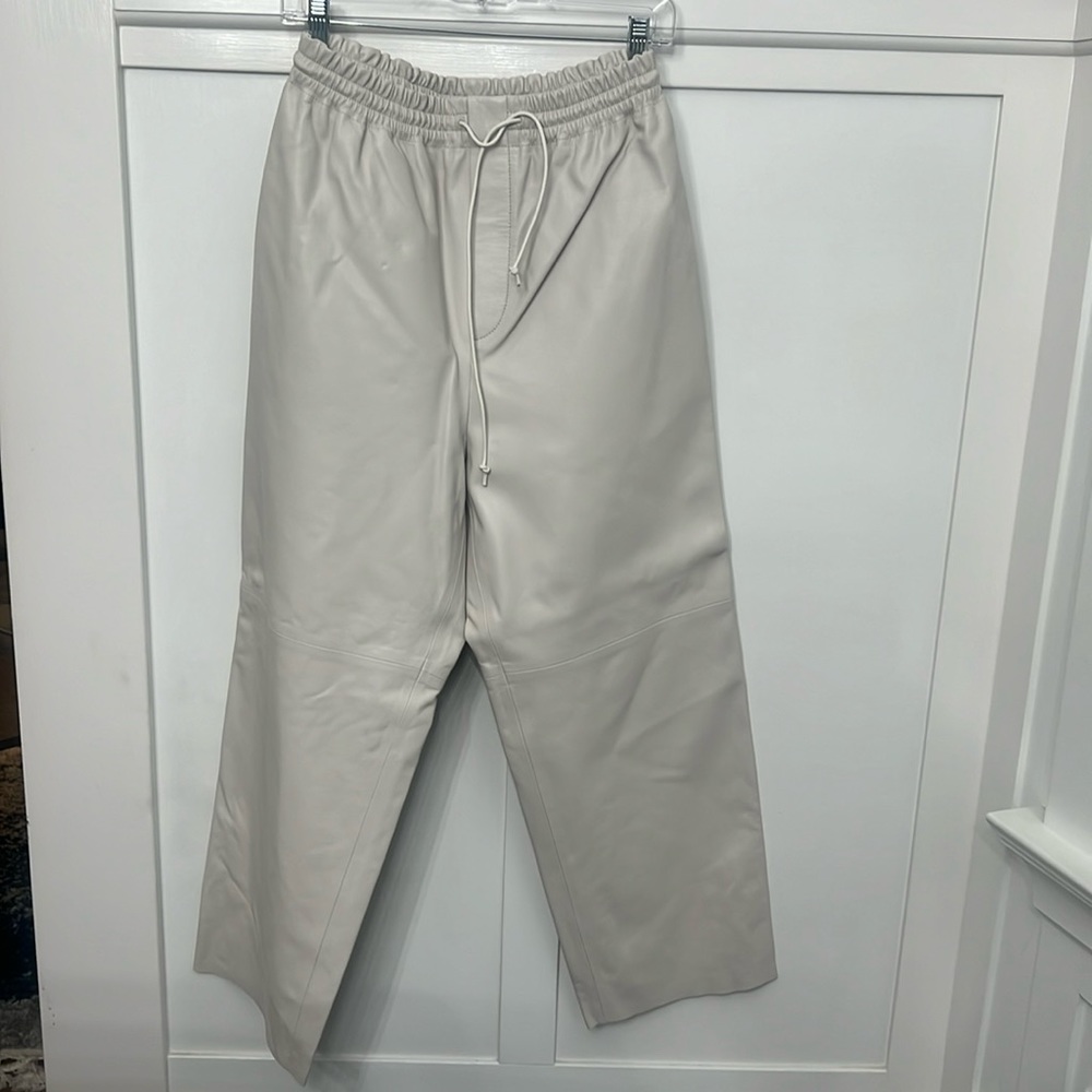 Like New. H&M leather wide leg pants